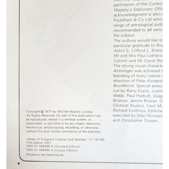 1971 The Compleat Astrologer 1st Edition w/ Dust Jacket HC Parker Astrology WHBS - Picture 4 of 10